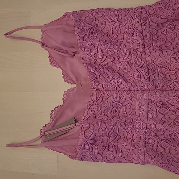 NWT J.Crew Guipure Pink Spaghetti Strap Lace Lined Scalloped Neckline/Hem Dress - Picture 14 of 17